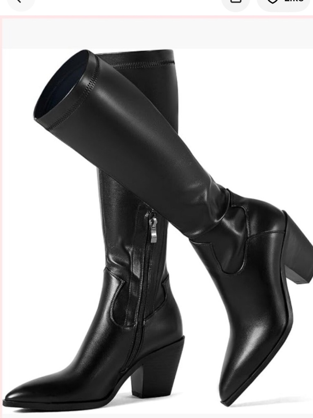 Franco Sarto  A-TICADA  Classic Knee-High Leather Boots - Black